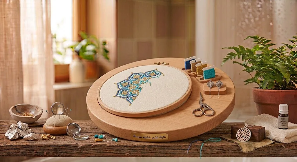 [TLS-02-002-0001] طاولة تطريز خشبية متوسطة